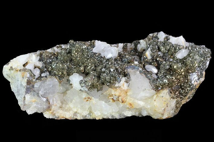 Pyrite On Calcite & Quartz - El Hammam Mine, Morocco #80372